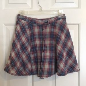 Armani Exchange High Wasted Plaid Circle Skirt w Pockets
